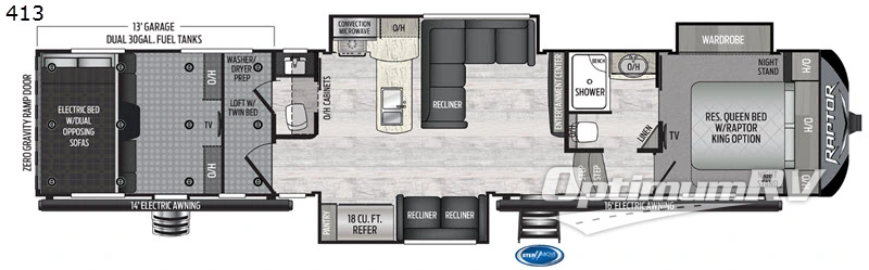 2020 Keystone Raptor 413 Floorplan Photo
