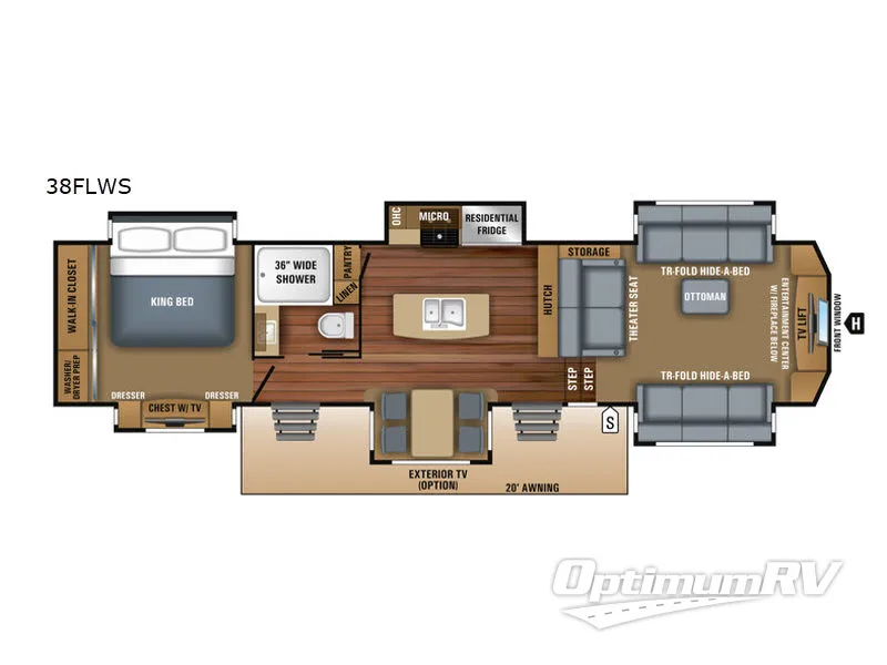 2018 Jayco Pinnacle 38FLWS Floorplan Photo