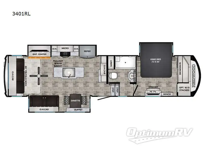 2023 Redwood Redwood 3401RL RV Floorplan Photo