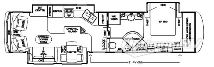 2008 Newmar Kountry Aire KAFW 37KSCS Floorplan Photo