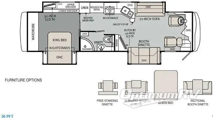 2013 Holiday Rambler Ambassador 36PFT RV Floorplan Photo