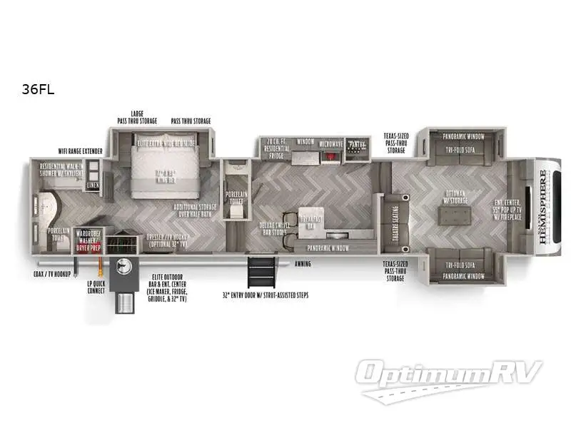 2022 Forest River Salem Hemisphere Elite 36FL Floorplan Photo