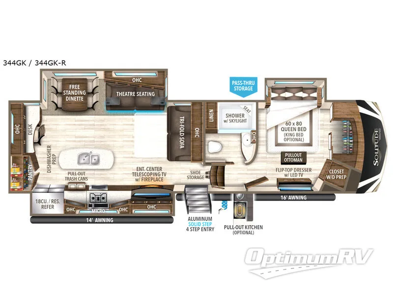 2018 Grand Design Solitude 344GK Floorplan Photo
