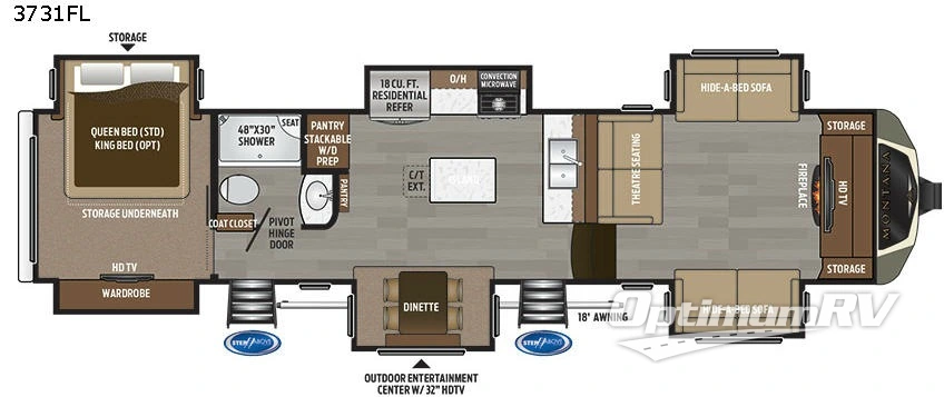 2017 Keystone Montana 3731 FL Floorplan Photo