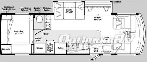 2006 Winnebago Sightseer 30B RV Floorplan Photo