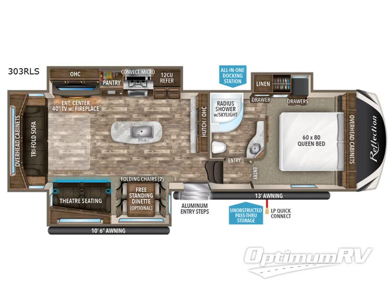 2019 Grand Design Reflection 303RLS Floorplan Photo