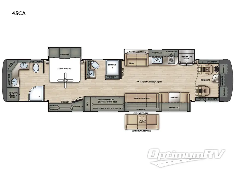 2022 Forest River Berkshire XLT 45CA Floorplan Photo