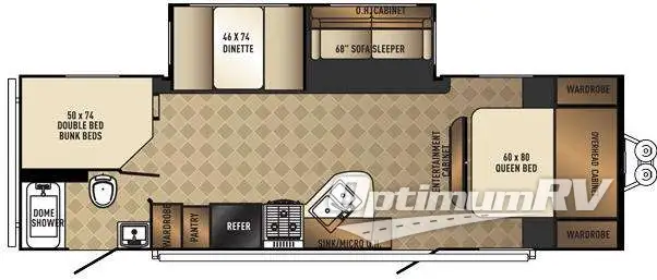 2016 Palomino SolAire Ultra Lite 267BHSK Floorplan Photo