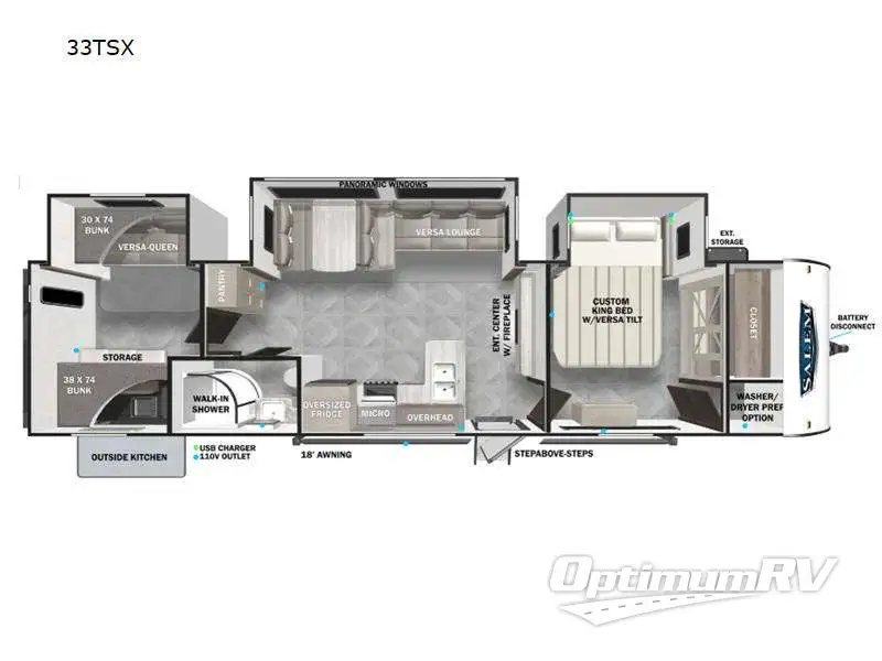 2024 Forest River Salem 33TSX Floorplan Photo