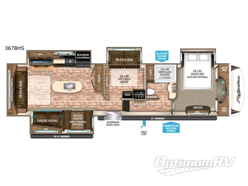 2017 Grand Design Reflection 367BHS Floorplan Photo