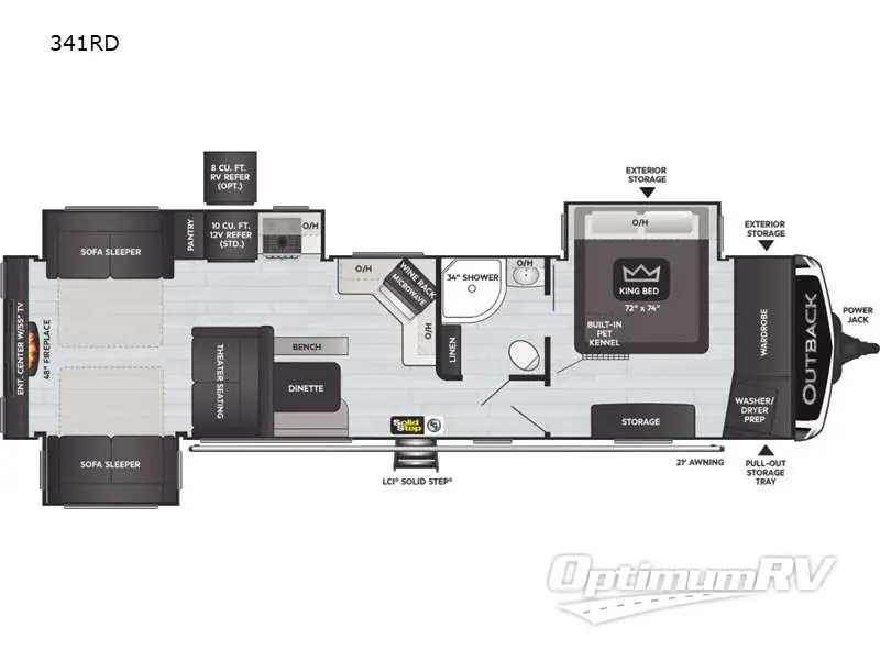 2023 Keystone Outback 341RD RV Floorplan Photo