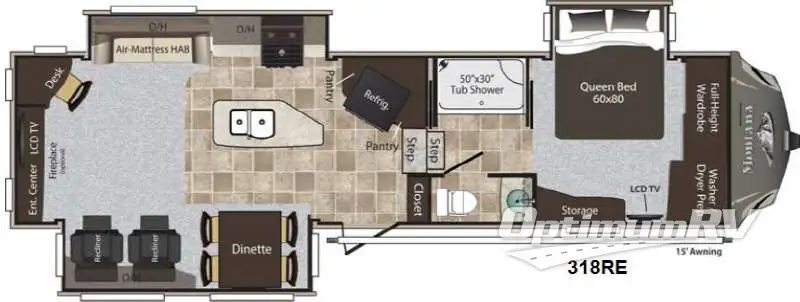 2013 Keystone Montana High Country 318RE Floorplan Photo