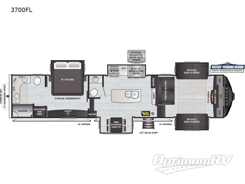 2021 Keystone alpine 3700FL Floorplan Photo