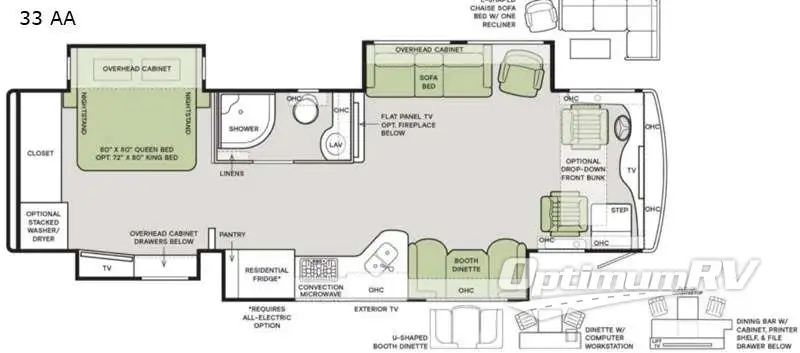 2022 Tiffin Allegro RED 33 AA Floorplan Photo