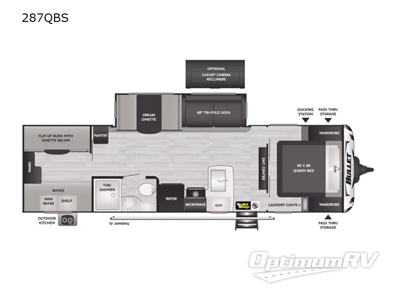 2023 Keystone Bullet 287 QBS Floorplan Photo