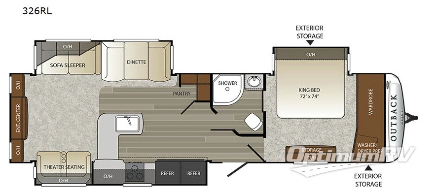 2017 Keystone Outback 326RL Floorplan Photo