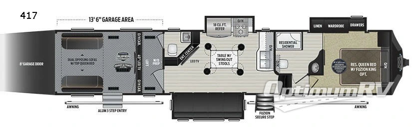 2017 Keystone Fuzion 417 RV Floorplan Photo