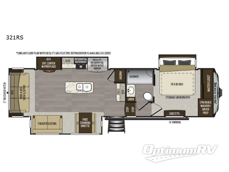 2019 Keystone Avalanche 321RS Floorplan Photo