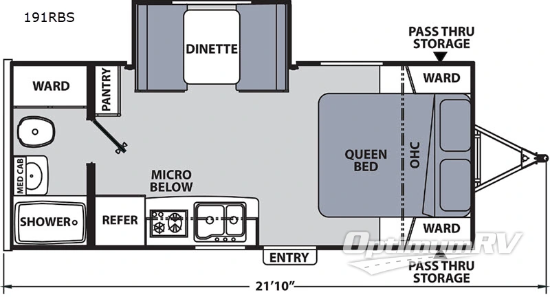 2019 Coachmen Apex Nano 191RBS Floorplan Photo