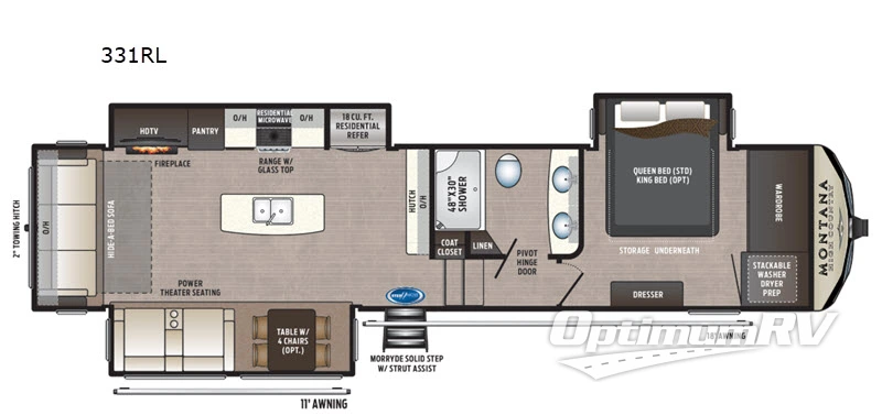 2020 Keystone Montana High Country 331RL Floorplan Photo
