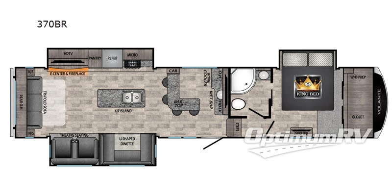 2020 CrossRoads Volante 370BR RV Floorplan Photo