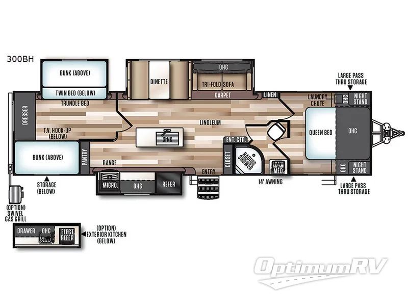 2017 Forest River Salem Hemisphere Lite 300BH RV Floorplan Photo