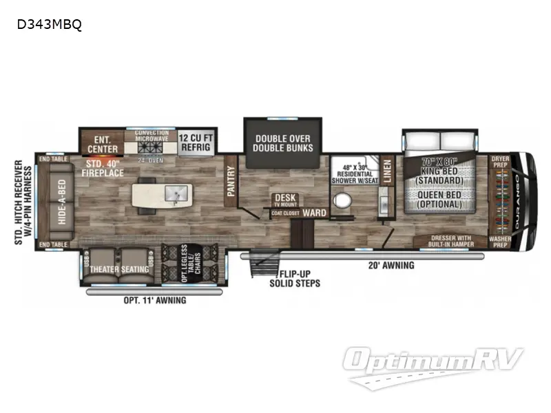 2021 KZ Durango D343MBQ Floorplan Photo