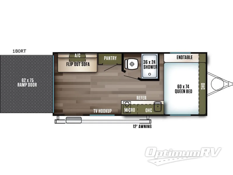 2018 Forest River Wildwood FSX 180RT Floorplan Photo