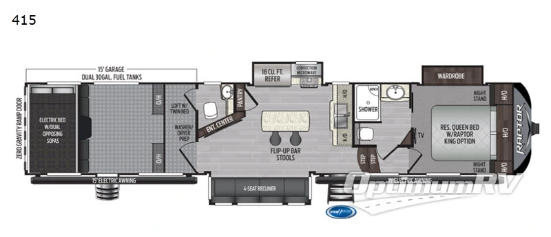 2019 Keystone Raptor 415 Floorplan Photo