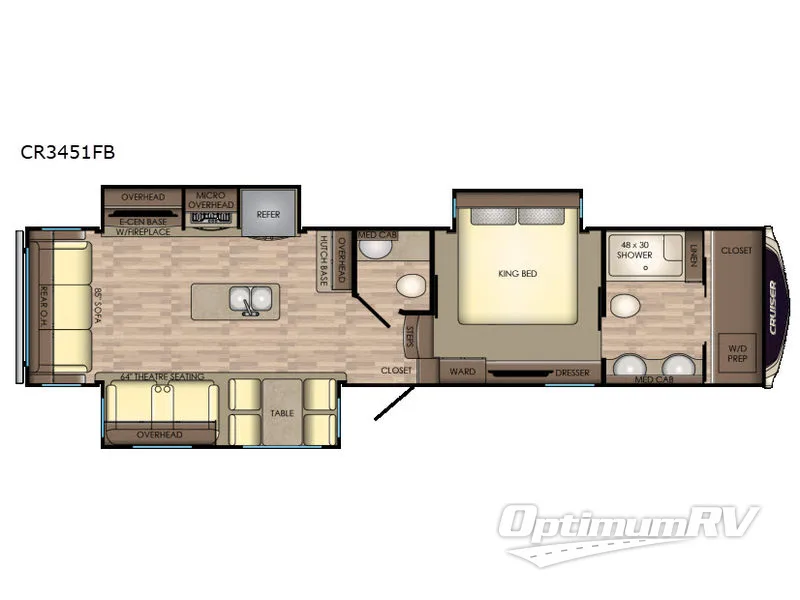 2018 CrossRoads Cruiser CR3451FB Floorplan Photo