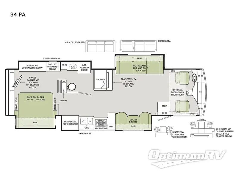 2022 Tiffin Open Road Allegro 34 PA Floorplan Photo