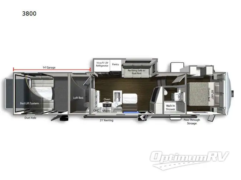 2024 Dutchmen Voltage V-Series 3800 RV Floorplan Photo