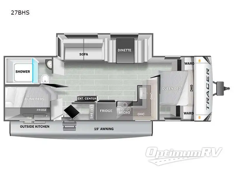 2022 Prime Time Tracer 27BHS Floorplan Photo