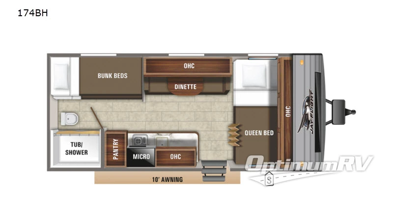 2020 Jayco Jay Flight SLX 7 174BH RV Floorplan Photo