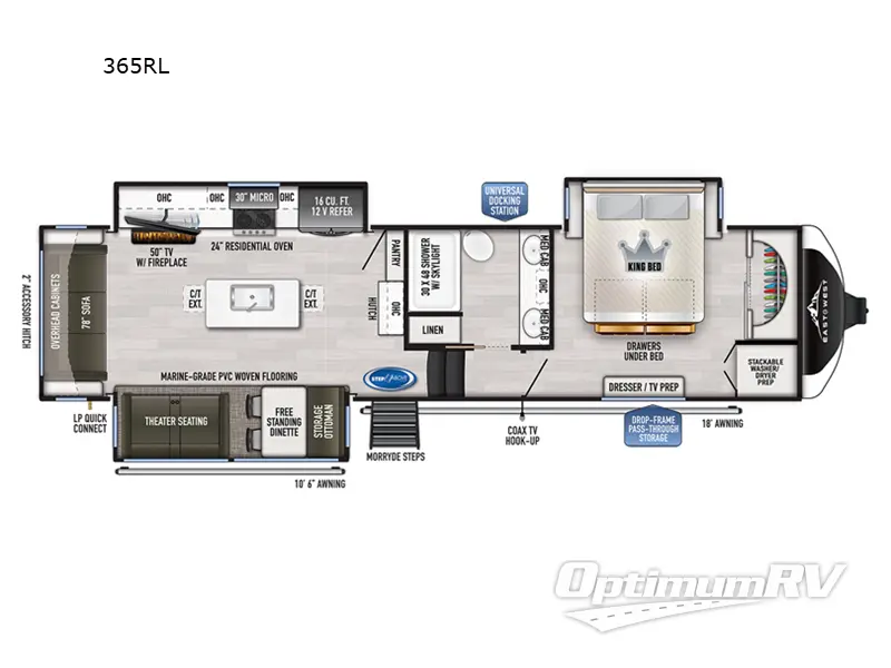 2023 East To West Ahara 365RL RV Floorplan Photo