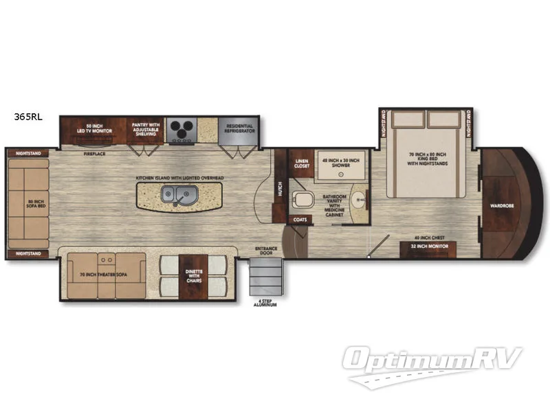 2017 VanLeigh Vilano 365RL RV Floorplan Photo