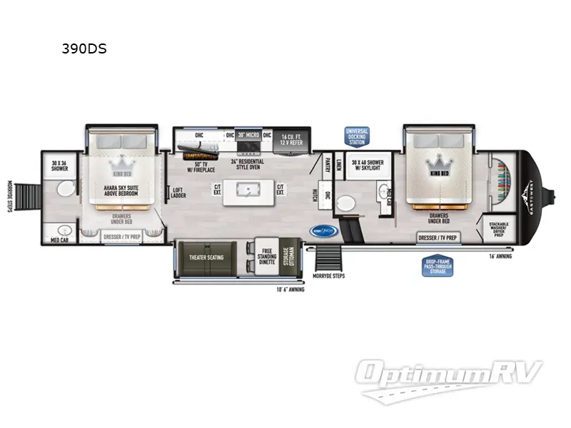 2024 East To West Ahara 390DS RV Floorplan Photo