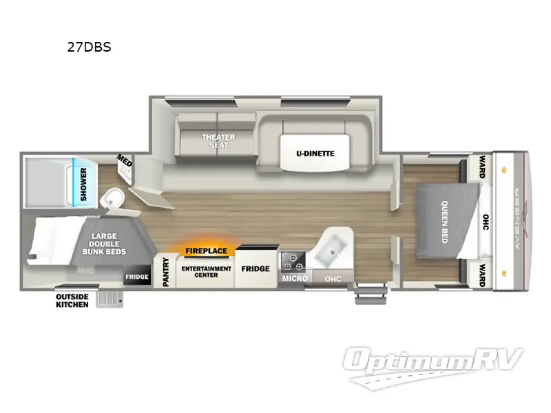 2025 Prime Time Avenger 27DBS Floorplan Photo