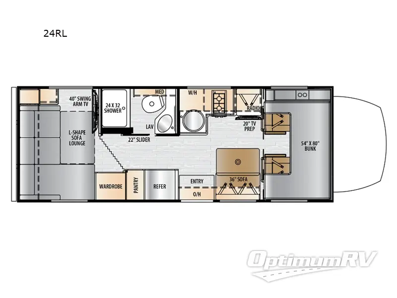 2024 East To West Entrada M-Class 24RL RV Floorplan Photo