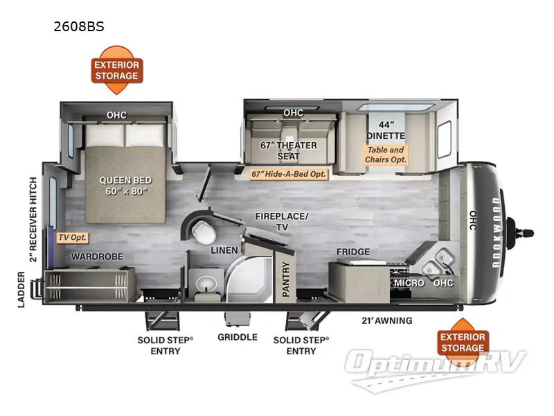 2024 Forest River Rockwood Ultra Lite 2608BS Floorplan Photo