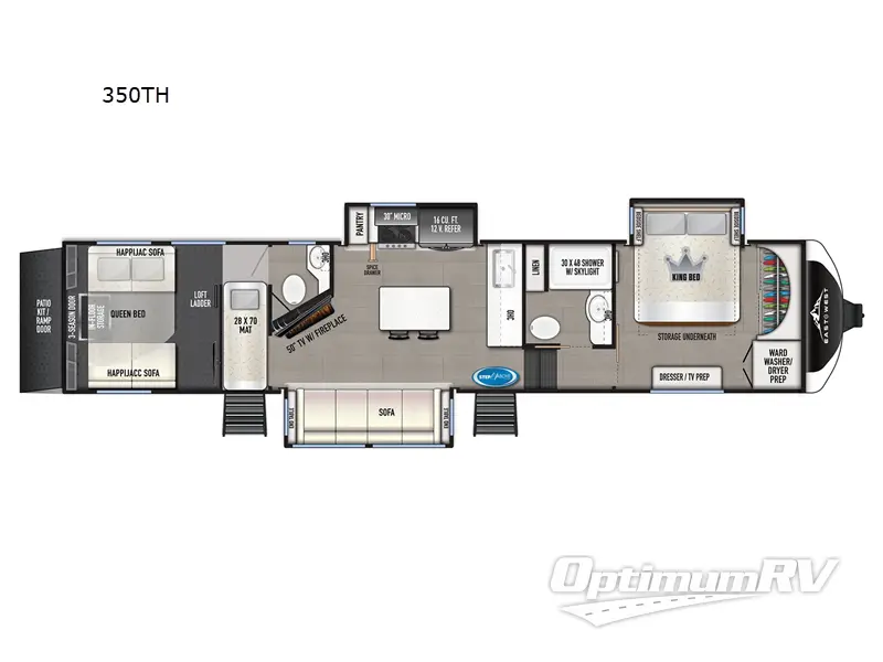 2024 East To West Takoda 350TH RV Floorplan Photo