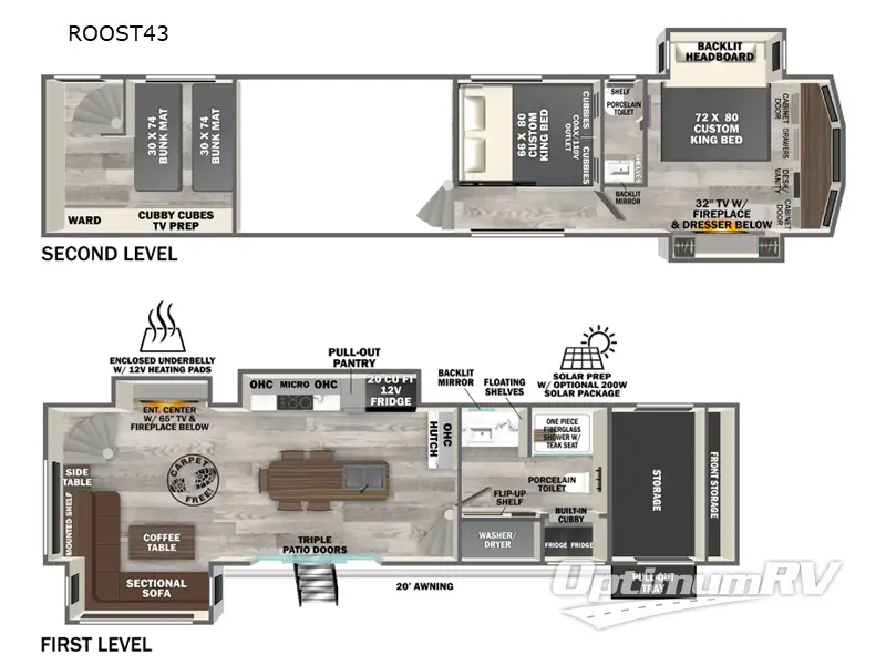 2025 Forest River Wildwood Heritage Glen ROOST43 Floorplan Photo