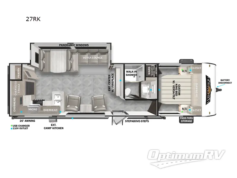 2024 Forest River Wildwood 27RK Floorplan Photo