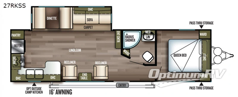 2019 Forest River Wildwood 27RKSS Floorplan Photo