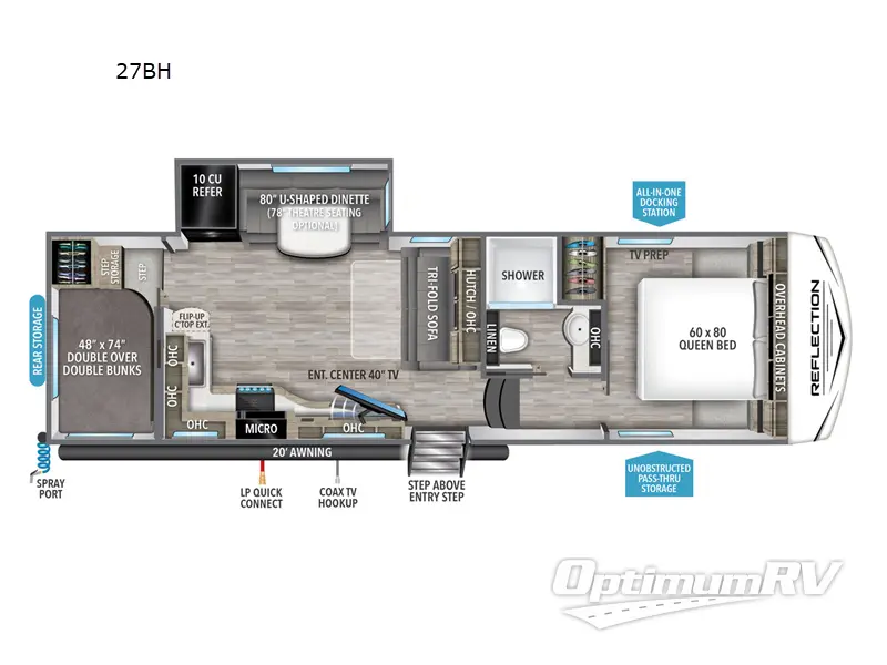 2024 Grand Design Reflection 100 Series 27BH Floorplan Photo