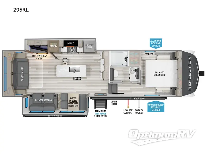 2024 Grand Design Reflection 150 Series 295RL Floorplan Photo