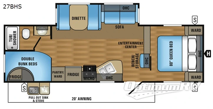 2017 Jayco Jay Flight 27BHS Floorplan Photo