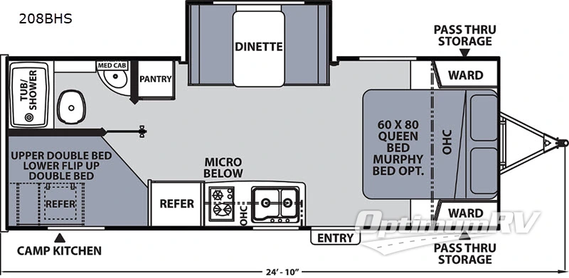 2020 Coachmen Apex Nano 208BHS Floorplan Photo