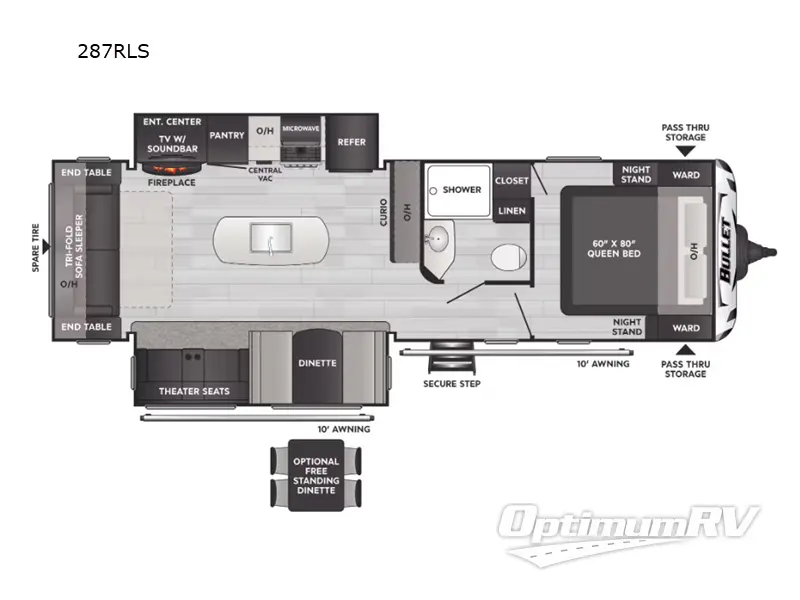 2024 Keystone Bullet 287RLS RV Floorplan Photo