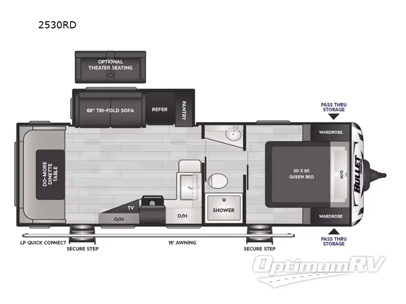 2025 Keystone Bullet Crossfire 2530RD Floorplan Photo